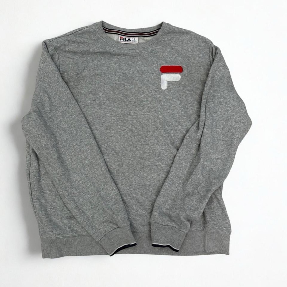 Fila Gray Crewneck Sweater with Red Accent